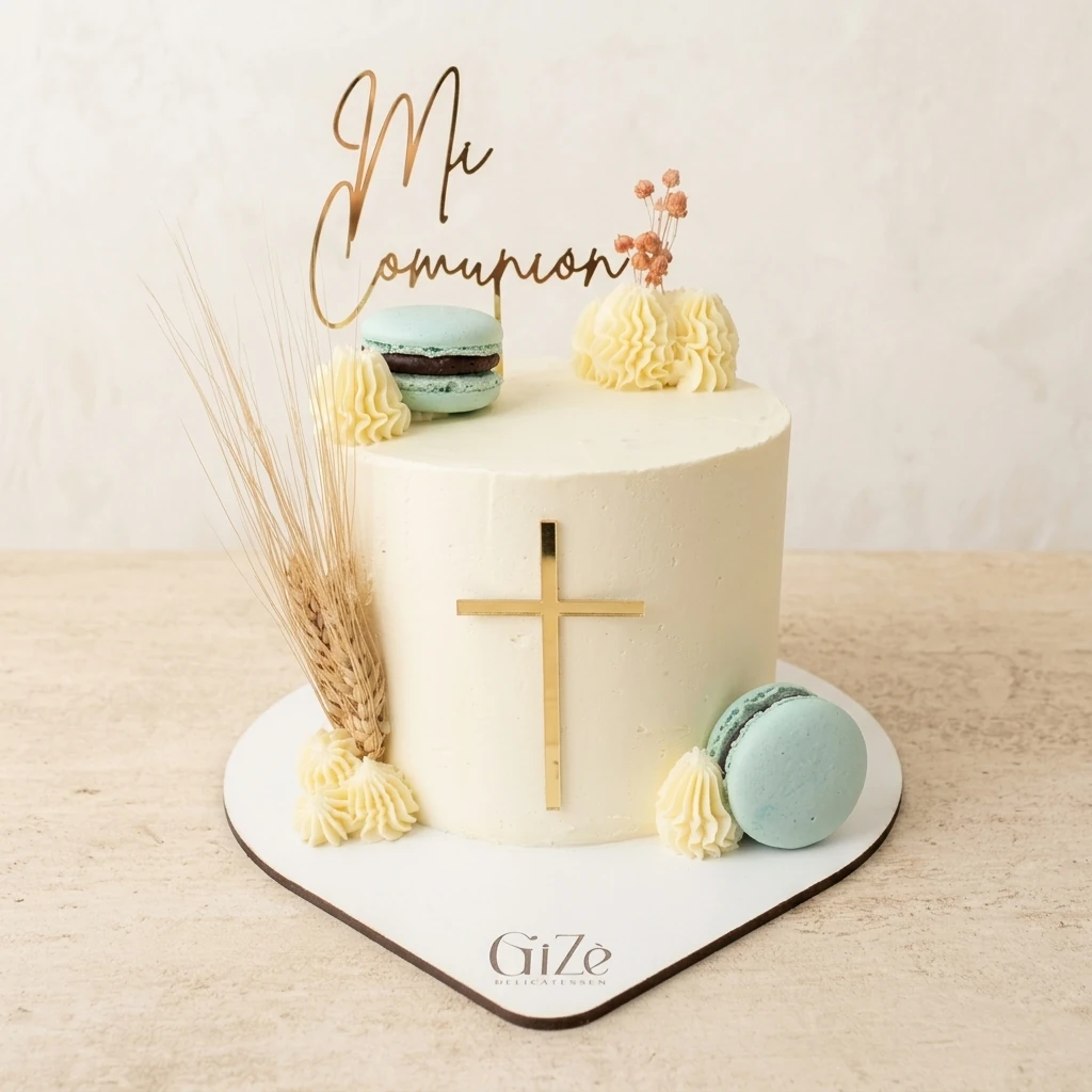 Primera Comunión · Cruz Espejada, Espigas & Macarons - Vista Principal