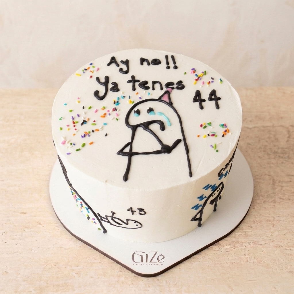 Torta Flork — 44 Vintage con Números en Chocolate — Vista Diagonal Superior