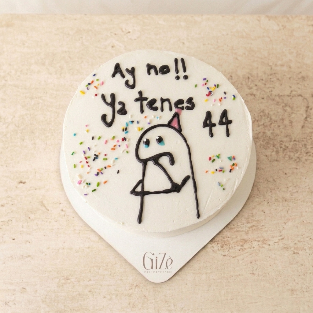 Torta Flork — 44 Vintage con Números en Chocolate — Vista Cenital