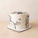 Torta Flork — 44 Vintage con Números en Chocolate — Perfil Frontal Artesanal
