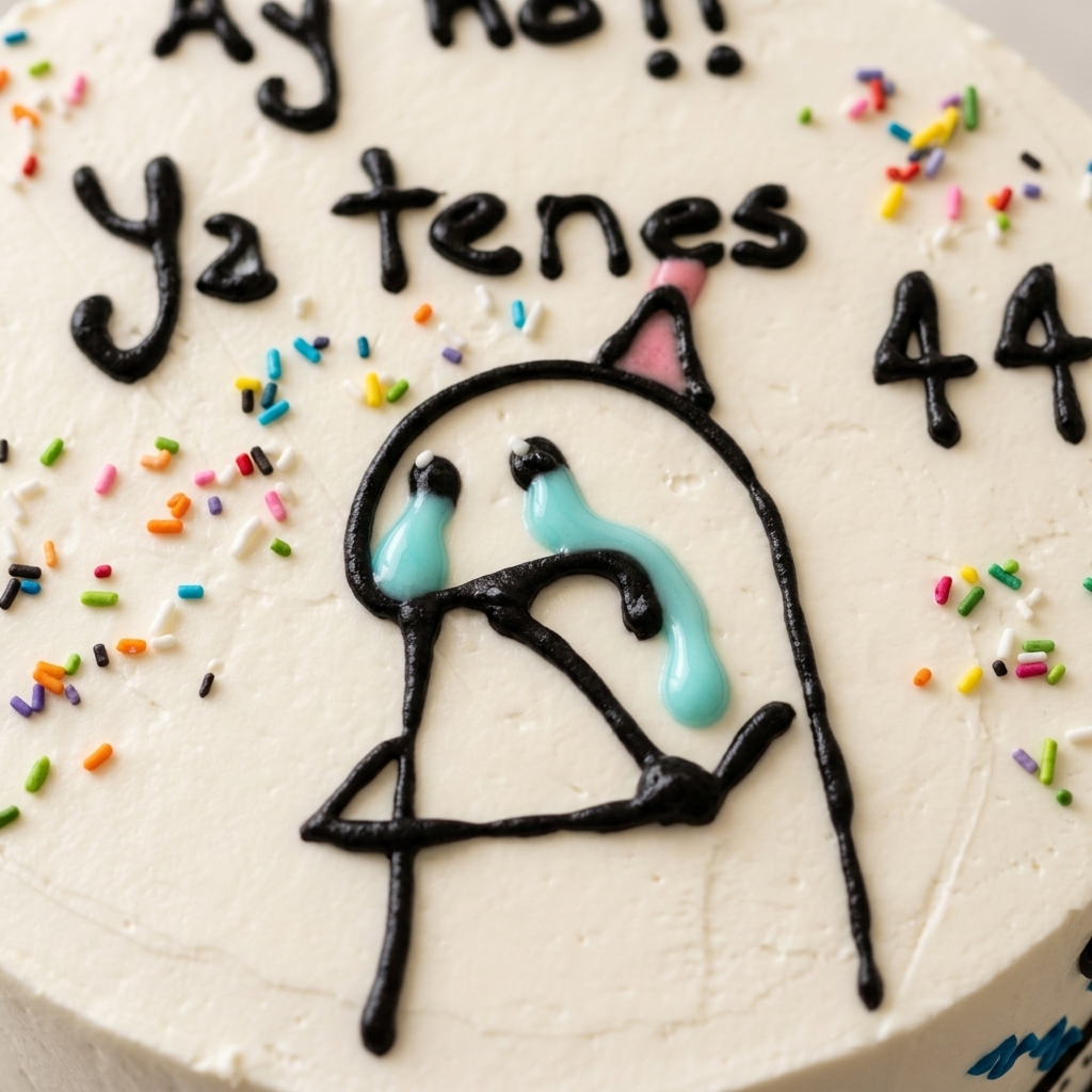 Torta Flork — 44 Vintage con Números en Chocolate — Detalle de Texturas Artesanales